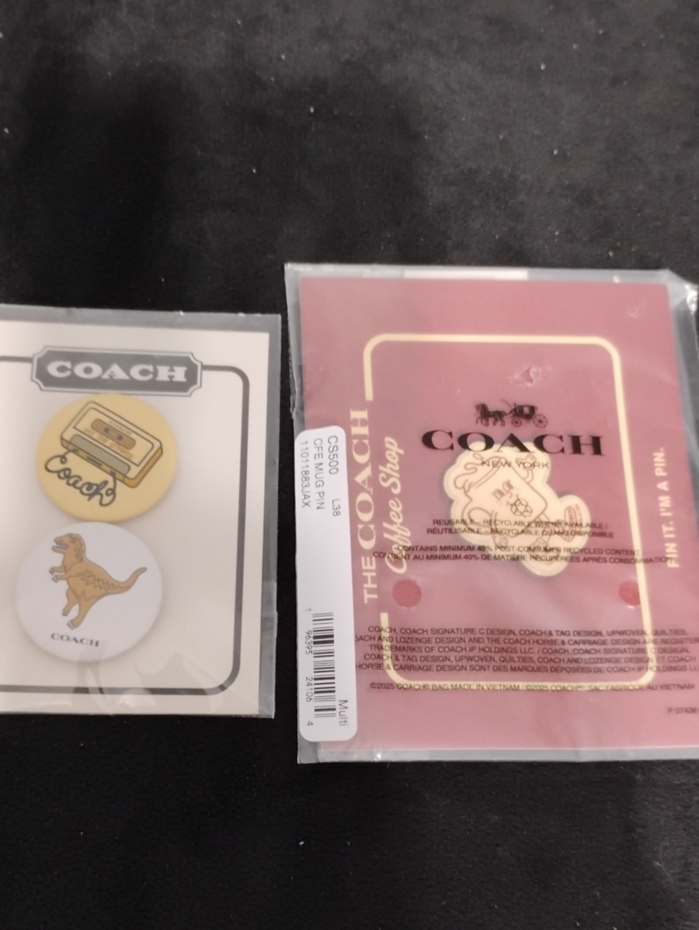 Coach Coffee Shop Lil Miss Jo and Set  of 2 Collectible Sealed Pin - NWT Rare